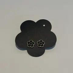 MARY QUANT マリークワント フラワーピアス 黒×ゴールド