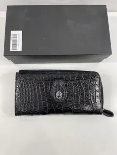ブラック クロコダイル風長財布