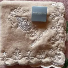 アイボリー刺繍タオルハンカチ