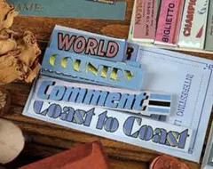 海外シール 英文字ワードステッカー 60枚 英字 コラージュ素材 レトロ 大容量