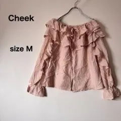 Cheek チーク オフショルケープフリルブラウス ストライプ柄 長袖 Mサイズのサムネイル