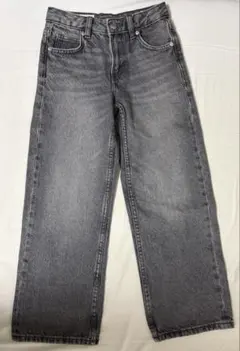 ZARA KIDS 新品 デニム グレー ワイドパンツ 星型ポケット