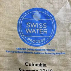コロンビアカフェインレスコーヒー豆の麻袋