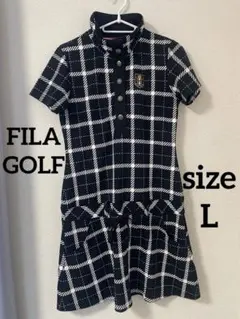 FILA GOLF フィラ　チェック柄　ハイネック　ワンピース　Lサイズのサムネイル