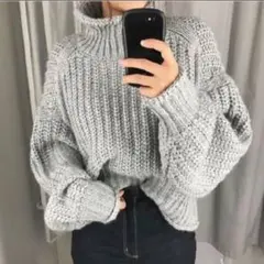 希少　H&M 2022 チャンキーニット セーター ミントグリーン　黄緑　大人気