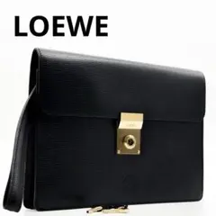 超美品 LOEWE ロエベ アナグラム レザー クラッチバッグ セカンド