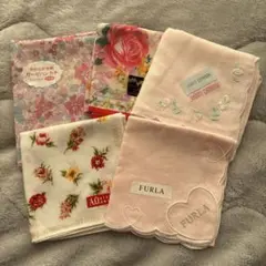 新品　レディースブランドハンカチ　5枚　まとめ売り　ピンク系