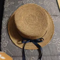 BERRETTA/ベルレッタ 麦わら帽子 ベルレッタスタイル 黒リボン Sサイズ