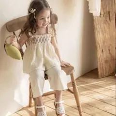 mkids エムキッズ　セットアップ　M 100 新品　クリーム　韓国子供服