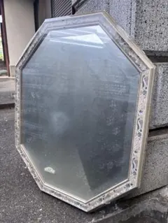 ヴィンテージ インポート 八角形 ウォールミラー 壁掛け鏡 ブルー