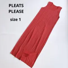 美品✨PLEATS PLEASE　ワンピース　ひざ丈ワンピース　赤　サイズ1のサムネイル