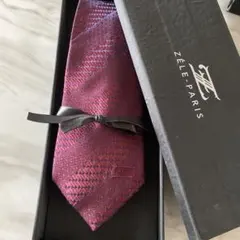 必見‼️ゼルパリ メンズネクタイ ボルドー ビジネススーツ シルク100%