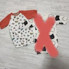 ツーウェイ・ドレスオール ミッキーとクマ柄 2点セット 50-60cm