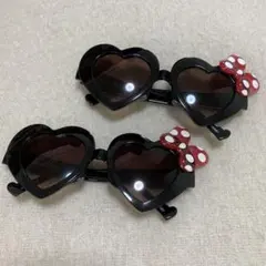 ミニーマウス ハート型サングラス 2個セット