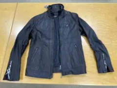 バーバリーブラックレーベル レザーシングルライダースジャケット