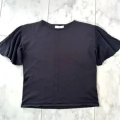 SENSE OF PLACE フリル袖 ブラック　半袖　トップス