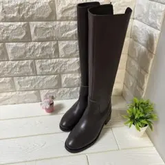 ❤️【美品】REMME レメ　ロングブーツ ダークブラウン　本革　35のサムネイル