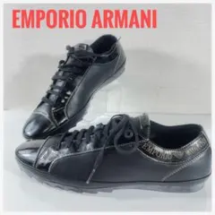 エンポリオ アルマーニ (EMPORIO ARMANI)ブラックレザースニーカーのサムネイル