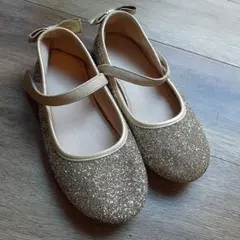 21.5/ゴールド グリッター フォーマルシューズ