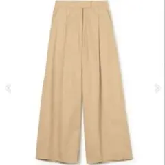 キャメル ワイドパンツ