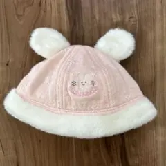 ミキハウス うさぎ ニット帽子 ベビー ピンク
