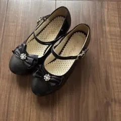 黒いリボン付きフォーマルシューズ 20.0 cm ヒールあり