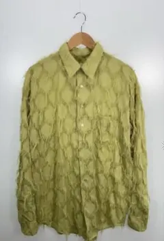 seyto テクスチャー長袖シャツ 黄緑