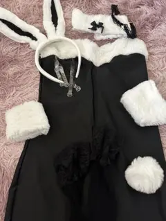 バニーガール コスプレ衣装 セット ブラック ホワイトのサムネイル