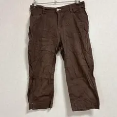 Lee【L-XL】コットンストレッチ クロップドパンツ ブラウン 花柄裏地のサムネイル