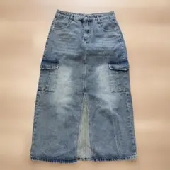 Dazy デニムブルー XL スリットロングスカート