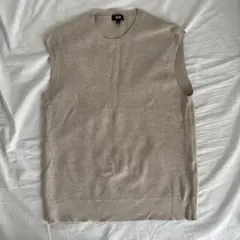 UNIQLO ベージュ ノースリーブニットベスト S