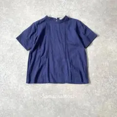 SamansaMos2/コットンレースブラウス/F/ブルー/綿100/ナチュラル