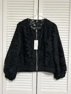 未使用 R:EDIT 黒 レース ジップアップジャケット シアー