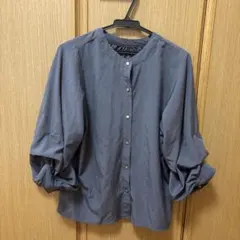 GRL グレー ボタン付き長袖シャツ フリーサイズ