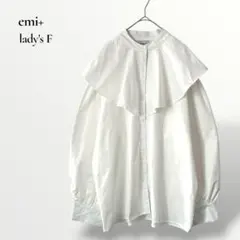 emi+エミプラス／スタンドネック フリルチュニックシャツのサムネイル