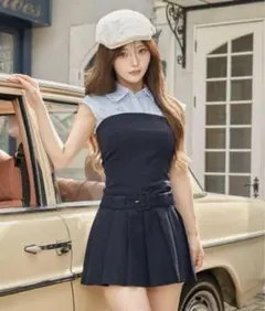 ダーリッチ darich レイヤードベアミニワンピース ネイビー FREE