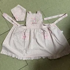マイメロディ チェックエプロン バンダナ付き