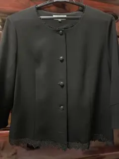 THEORIA 喪服　ブラックジャケット レース裾付き