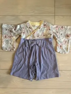 ベビー袴　ロンパース　紫　70cm