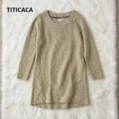 チチカカ モコモコワンピース チュニック 前短め アシメ ウール混 ベージュ Fのサムネイル