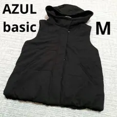 AZUL basic アズールベーシック レーヨン ダウンベスト ブラック M