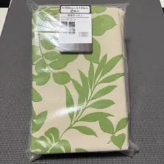 リーフ柄カーテン　巾100cm x 丈135cm 2枚入　ベージュ×グリーンのサムネイル