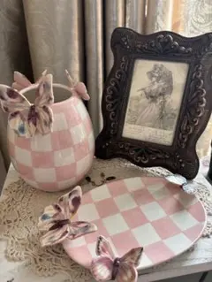 MACKENZIE-CHILDS 新作　　セラミックトレイ、花瓶