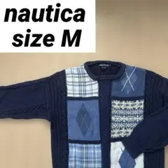 【訳あり】nautica 90's ヴィンテージ ケーブル ニット M 厚手
