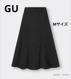 【GU】リネンブレンドフレアロングスカート(丈標準) ブラック Mサイズのサムネイル