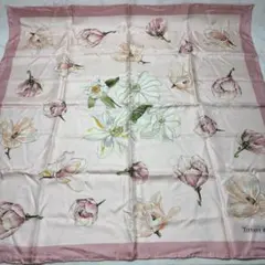 0311 ティファニー　スカーフ　花柄　ピンク　未使用　約87㎝×87㎝