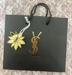 YSL ロゴ入り黒ショッピングバッグ