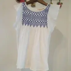 ボンポワン　楊柳スモッキングブラウス　８A