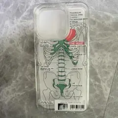 新品　iPhone15pro ケース　シリコン　クリア　人体　　骨