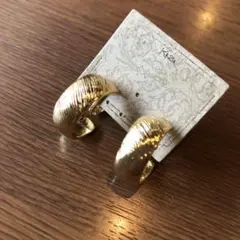 【No.388】上品アンティーク調ゴールド太リングフープイヤリング新品シンプル♡